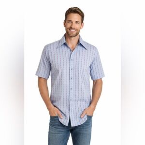 Vintage 70s Van Heusen Big Collar Shirt | Retro Short Sleeve Button Up